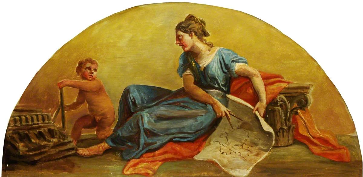 Putto con una personificazione dell'architettura - National Trust for Places of Historic Interest or Natural Beauty